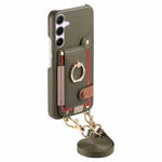 Portafoglio ad anello con texture litchi in pelle vegana per Samsung Galaxy A54