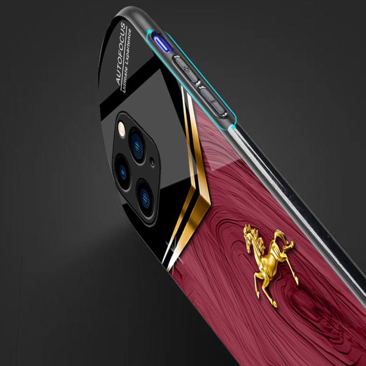 Custodia TPU PC vetro temperato effetto legno per iPhone 13