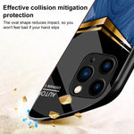 Custodia TPU PC vetro temperato effetto legno per iPhone 13