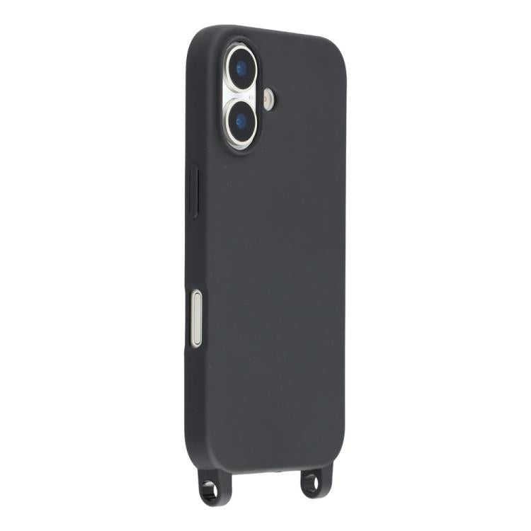 Custodia TPU opaca con cordino per iPhone 16 Plus