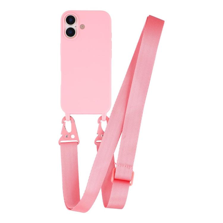 Custodia TPU opaca con cordino per iPhone 16 Plus
