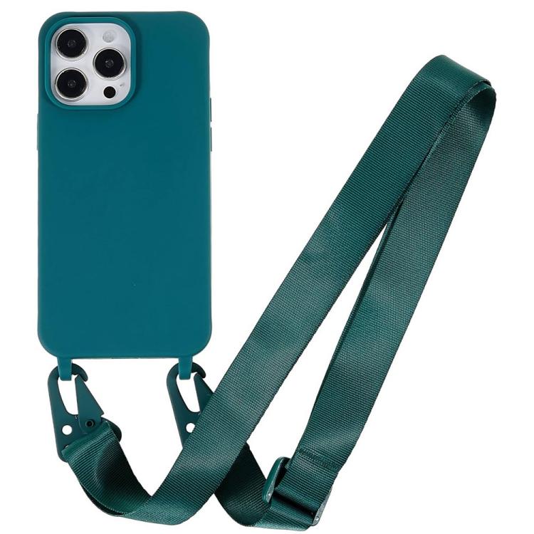 Custodia TPU opaca con cordino per iPhone 16 Plus