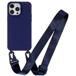 Custodia TPU opaca con cordino per iPhone 16 Plus