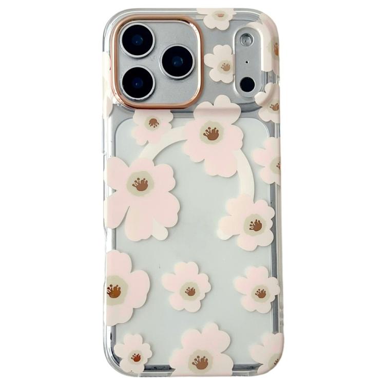 Custodia magnetica TPU e PC con motivo floreale per iPhone