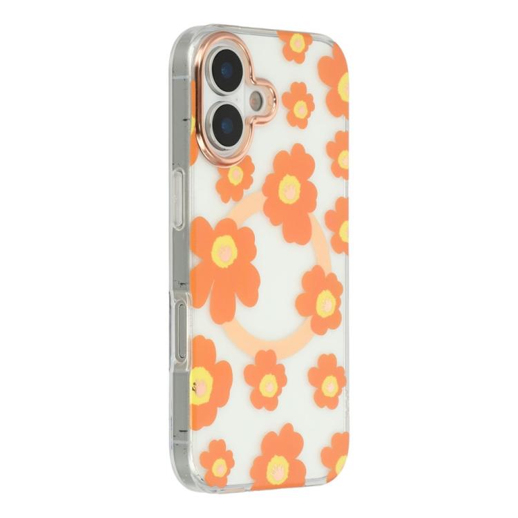 Custodia magnetica TPU e PC con motivo floreale per iPhone