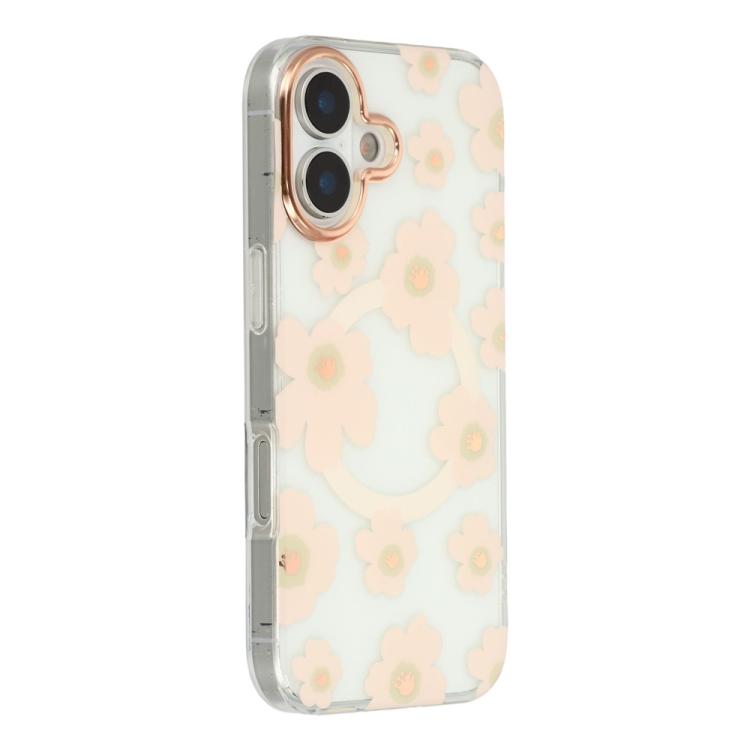 Custodia magnetica TPU e PC con motivo floreale per iPhone