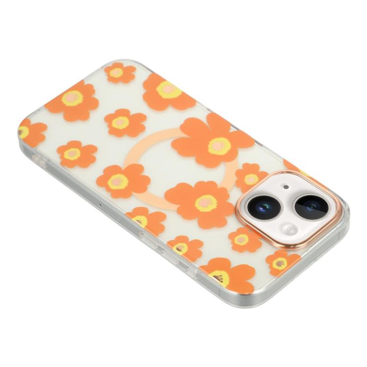Custodia magnetica in TPU e PC con motivo floreale per iPhone