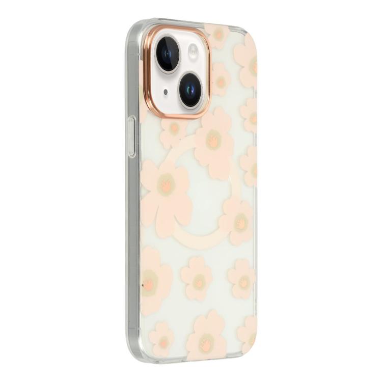Custodia magnetica in TPU e PC con motivo floreale per iPhone