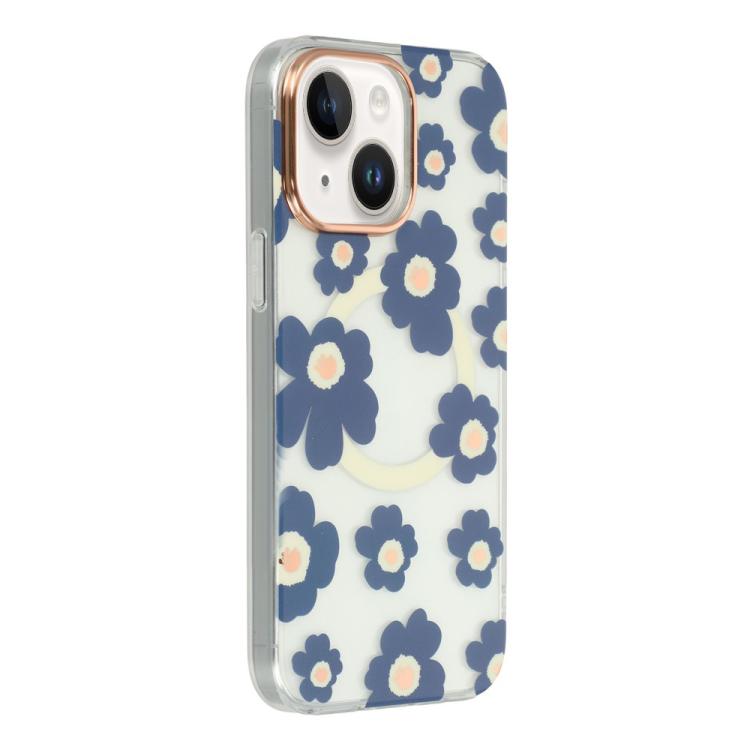 Custodia magnetica in TPU e PC con motivo floreale per iPhone