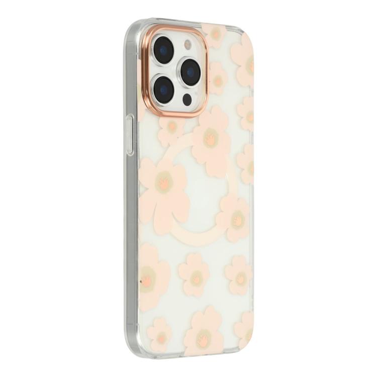 Custodia magnetica in TPU e PC con motivo floreale per iPhone