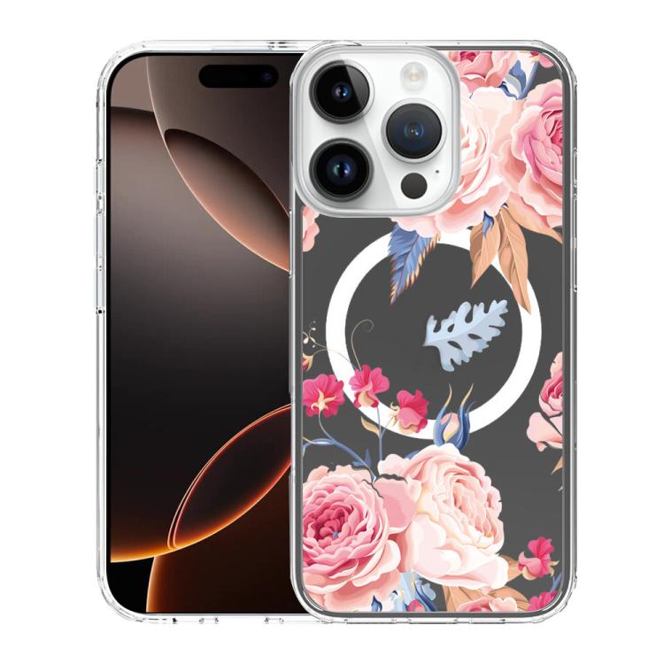 Custodia per telefono antiurto magnetica in TPU + PC con stampa a motivi., For iPhone 16 Pro Max