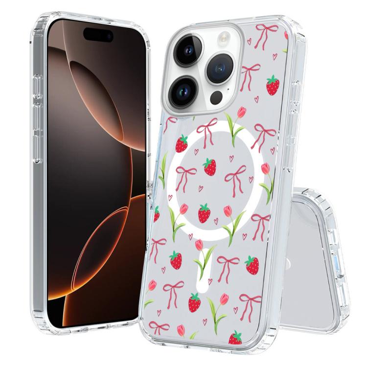 Custodia per telefono antiurto magnetica in TPU + PC con stampa a motivi., For iPhone 16 Pro
