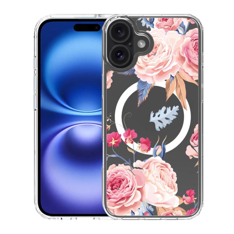 Custodia per telefono antiurto magnetica in TPU + PC con stampa a motivi., For iPhone 16 Plus