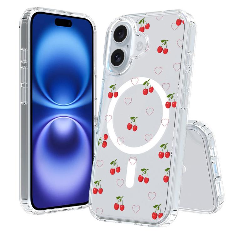 Custodia per telefono antiurto magnetica in TPU + PC con stampa a motivi., For iPhone 16 Plus