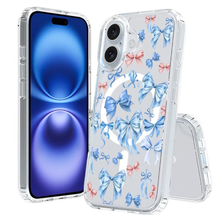 Custodia per telefono antiurto magnetica in TPU + PC con stampa a motivi., For iPhone 16 Plus