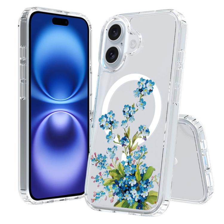 Custodia per telefono antiurto magnetica in TPU + PC con stampa a motivi., For iPhone 16 Plus