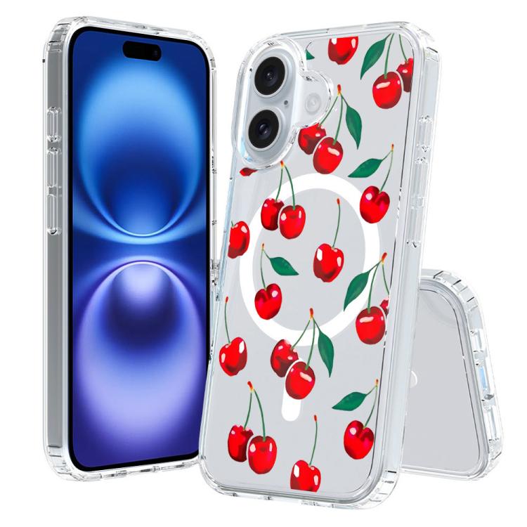 Custodia per telefono antiurto magnetica in TPU + PC con stampa a motivi., For iPhone 16