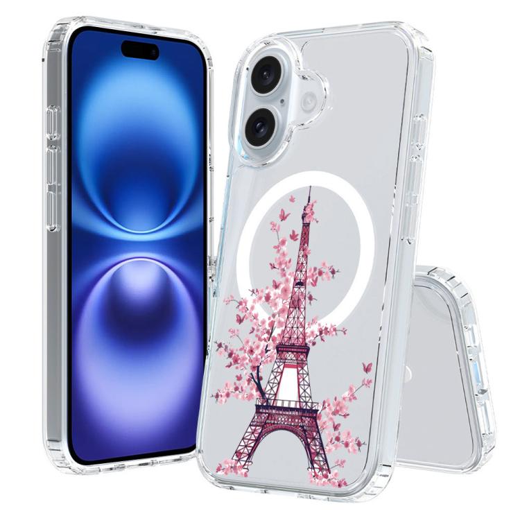 Custodia per telefono antiurto magnetica in TPU + PC con stampa a motivi., For iPhone 16