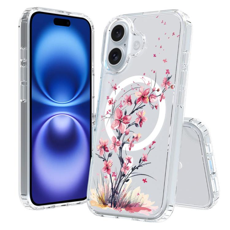 Custodia per telefono antiurto magnetica in TPU + PC con stampa a motivi., For iPhone 16