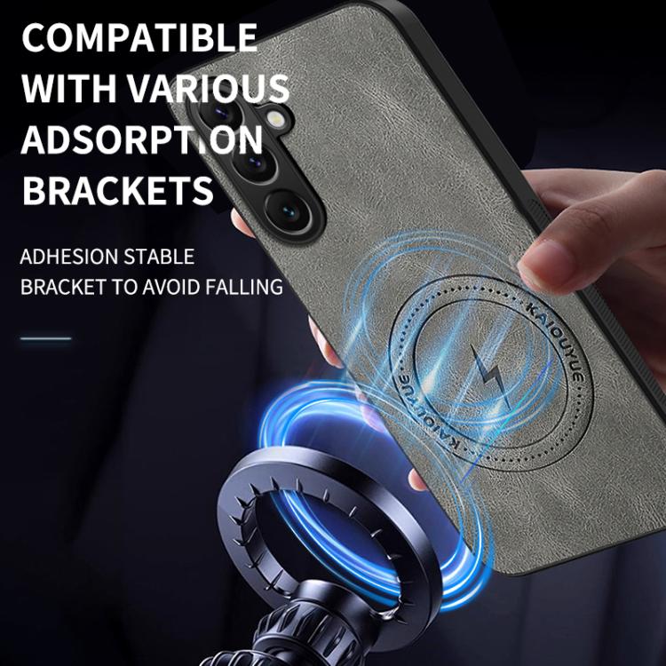 Custodia magnetica con texture Nappa per Samsung Galaxy A55 5G, A14 4G e A54 5G