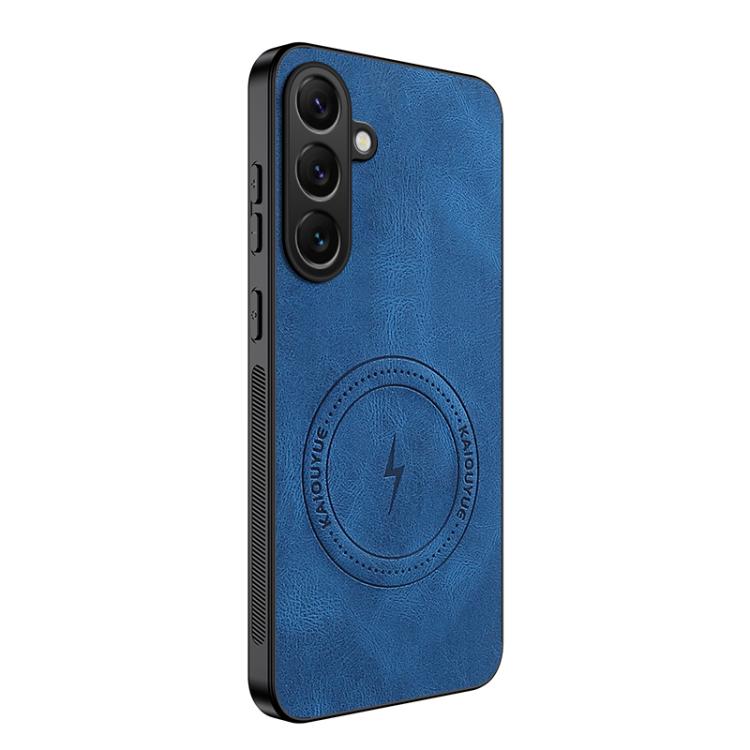 Custodia magnetica con texture Nappa per Samsung Galaxy A55 5G, A14 4G e A54 5G