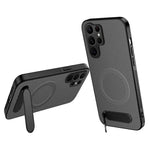 Custodia magnetica con supporto e texture in fibra di carbonio per Samsung