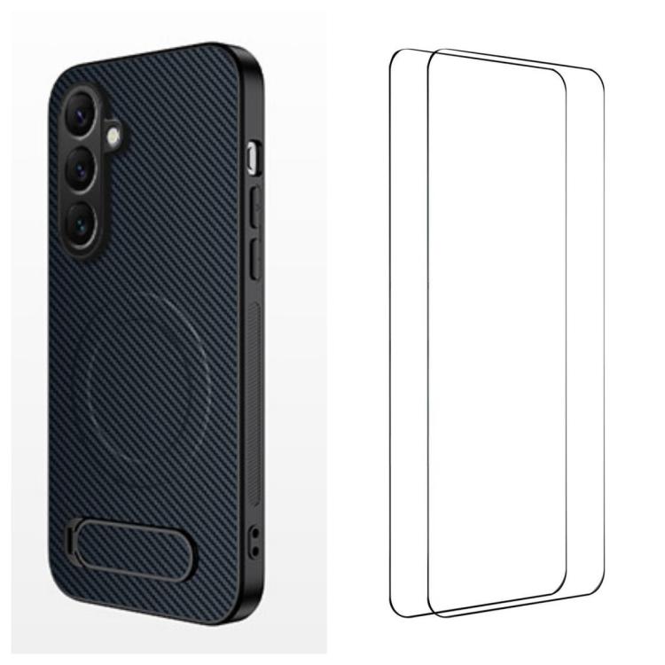 Custodia magnetica con supporto e pellicole per Samsung Galaxy S25+ 5G e modelli