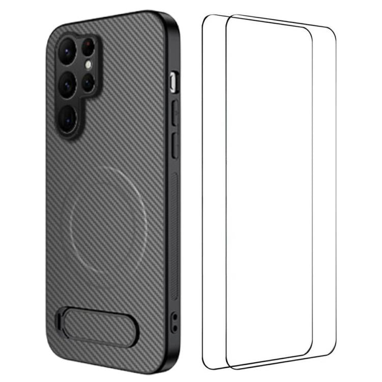 Custodia magnetica con supporto e pellicole per Samsung Galaxy S25+ 5G e modelli