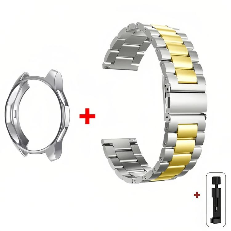 Cinturino per orologio Tri-Beads in acciaio inossidabile con custodia semi-chiusa in TPU e set per la rimozione delle maglie del cinturino, For Samsung Galaxy Watch6 Classic 47mm, For Samsung Galaxy Watch6 Classic 43mm, For Samsung Galaxy Watch5 Pro 45mm