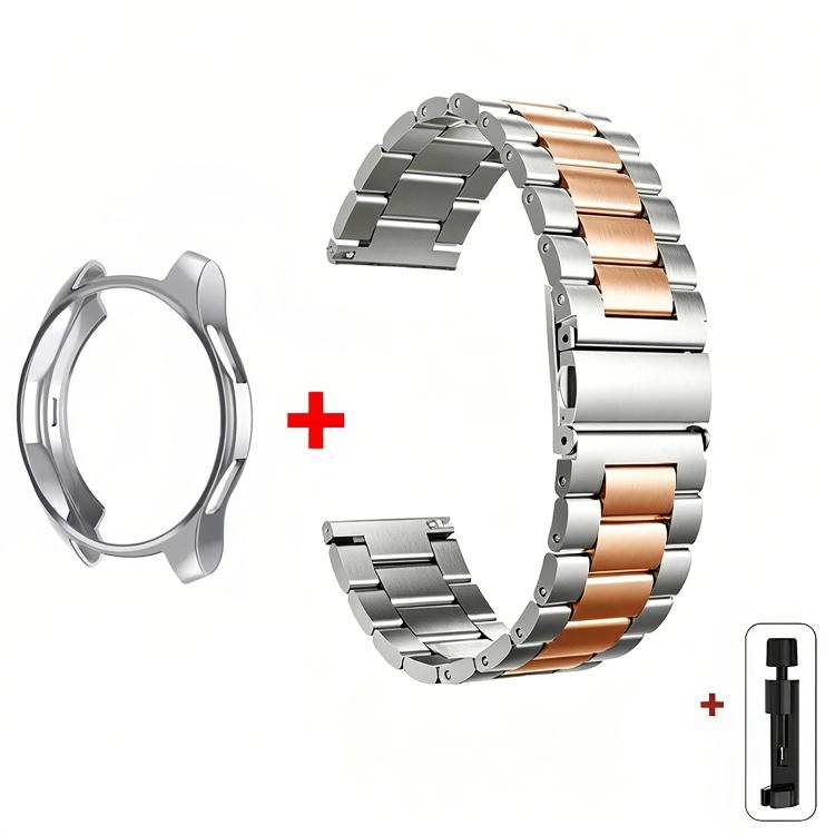 Cinturino per orologio Tri-Beads in acciaio inossidabile con custodia semi-chiusa in TPU e set per la rimozione delle maglie del cinturino, For Samsung Galaxy Watch6 Classic 47mm, For Samsung Galaxy Watch6 Classic 43mm, For Samsung Galaxy Watch5 Pro 45mm