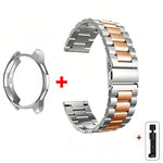 Cinturino per orologio Tri-Beads in acciaio inossidabile con custodia semi-chiusa in TPU e set per la rimozione delle maglie del cinturino, For Samsung Galaxy Watch4  Classic 46mm, For Samsung Galaxy Watch4 Classic 42mm