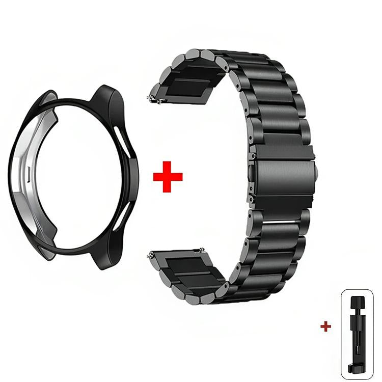 Cinturino per orologio Tri-Beads in acciaio inossidabile con custodia semi-chiusa in TPU e set per la rimozione delle maglie del cinturino, For Samsung Galaxy Watch4  Classic 46mm, For Samsung Galaxy Watch4 Classic 42mm