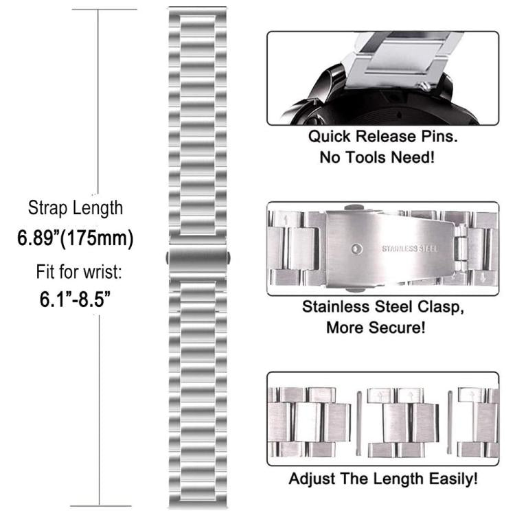 Cinturino per orologio Tri-Beads in acciaio inossidabile con custodia semi-chiusa in TPU e set per la rimozione delle maglie del cinturino, For Samsung Galaxy Watch6 Classic 47mm, For Samsung Galaxy Watch6 Classic 43mm, For Samsung Galaxy Watch5 Pro 45mm
