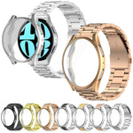 Cinturino per orologio Tri-Beads in acciaio inossidabile con custodia in TPU a copertura totale e set per la rimozione delle maglie del cinturino, For Samsung Galaxy Watch7 44mm, For Samsung Galaxy Watch7 40mm, For Samsung Galaxy Watch6 44mm
