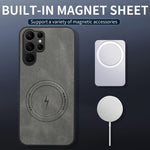 Custodia magnetica con texture Nappa per Samsung Galaxy S23 Ultra 5G