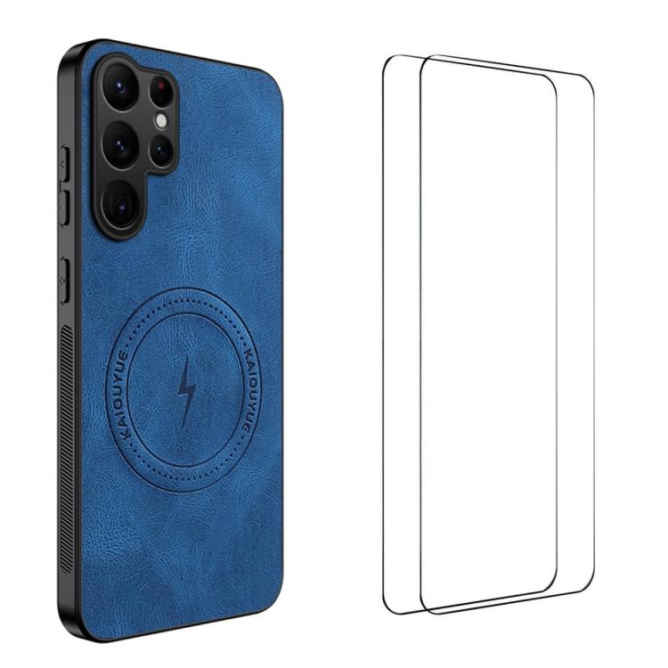 Custodia magnetica con texture Nappa per Samsung Galaxy S23 Ultra 5G