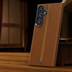 Custodia magnetica in similpelle vegana con cornice in metallo per Samsung