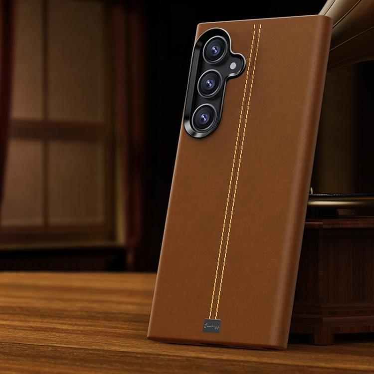 Custodia magnetica in similpelle vegana con cornice in metallo per Samsung