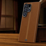 Custodia magnetica in similpelle vegana con cornice in metallo per Samsung