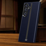 Custodia magnetica in similpelle vegana con cornice in metallo per Samsung