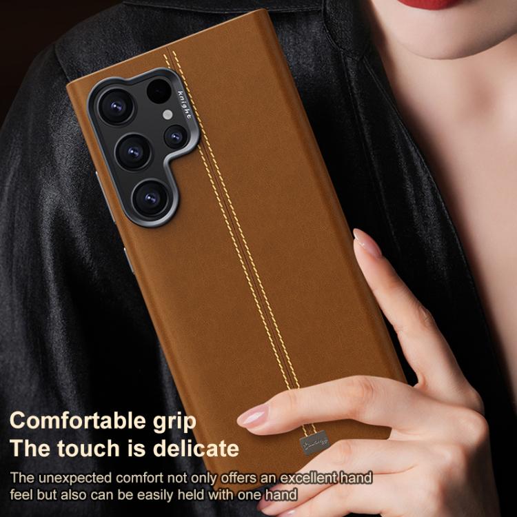 Custodia magnetica in similpelle vegana con cornice in metallo per Samsung