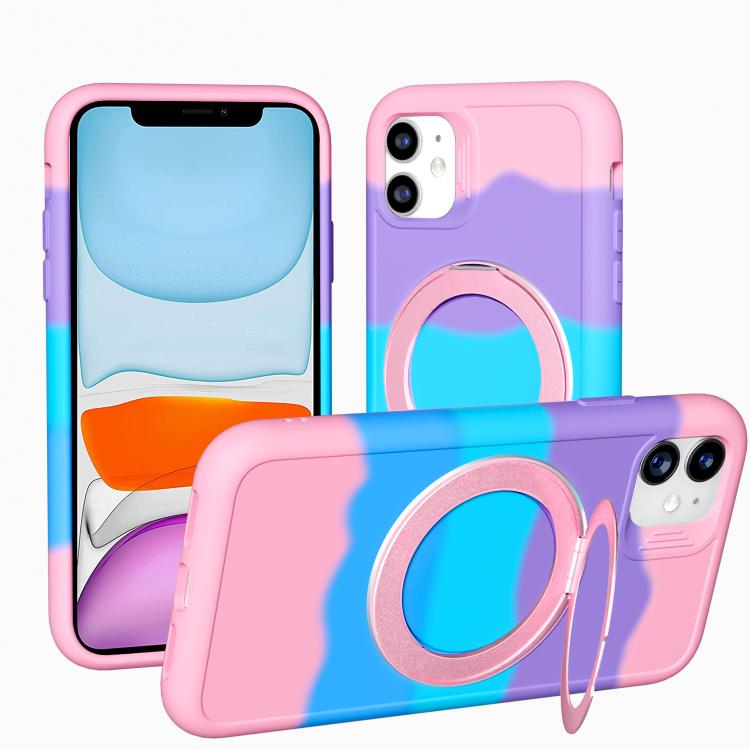 Custodia magnetica con anello girevole per iPhone 13 e 11