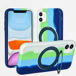 Custodia magnetica con anello girevole per iPhone 13 e 11