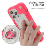 Custodia ibrida silicone PC con doppio anello per iPhone 15