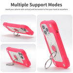 Custodia ibrida silicone PC con doppio anello per iPhone 15