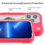 Custodia ibrida silicone PC con doppio anello per iPhone 15