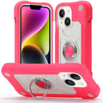 Custodia ibrida silicone PC con doppio anello per iPhone 15