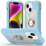 Custodia ibrida silicone PC con doppio anello per iPhone 15