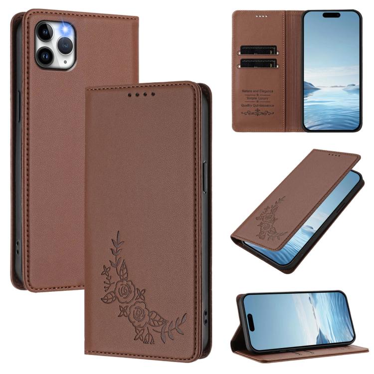 Custodia portafoglio magnetica RFID in ecopelle per iPhone 12 Pro