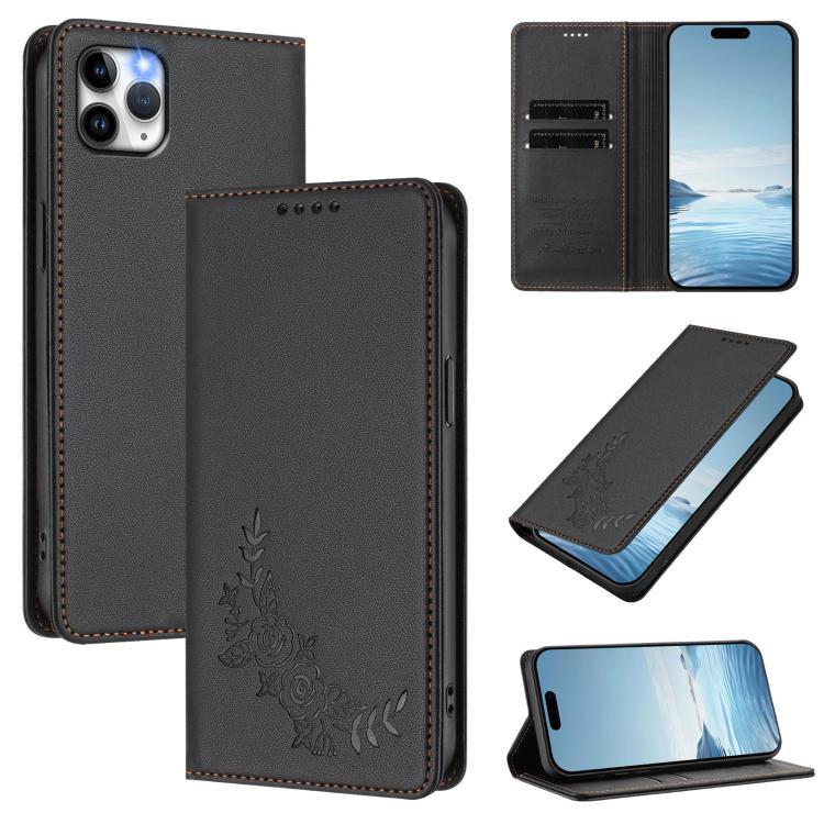 Custodia portafoglio magnetica RFID in ecopelle per iPhone 12 Pro